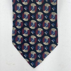 Mark Shale Geometric Patterned 100% Silk Neck tie
